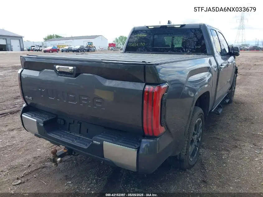 2022 Toyota Tundra Limited VIN: 5TFJA5DA6NX033679 Lot: 42152397