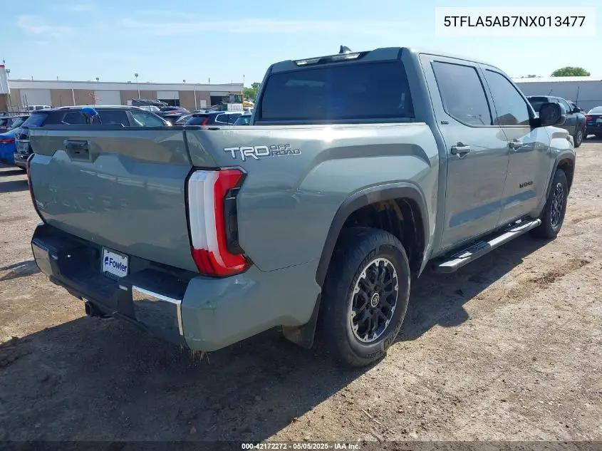 2022 Toyota Tundra Sr5 VIN: 5TFLA5AB7NX013477 Lot: 42172272