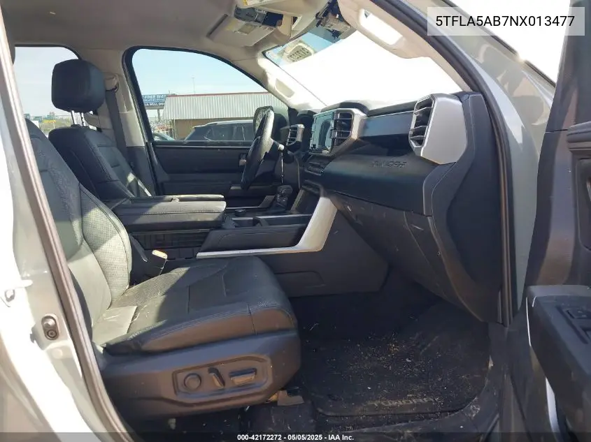2022 Toyota Tundra Sr5 VIN: 5TFLA5AB7NX013477 Lot: 42172272