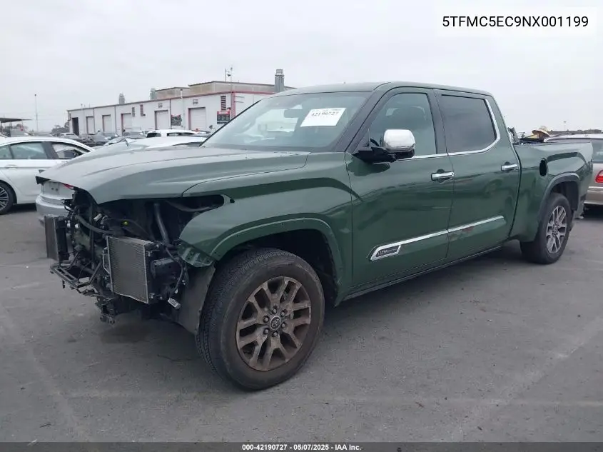 2022 Toyota Tundra Hybrid 1794 Edition VIN: 5TFMC5EC9NX001199 Lot: 42190727