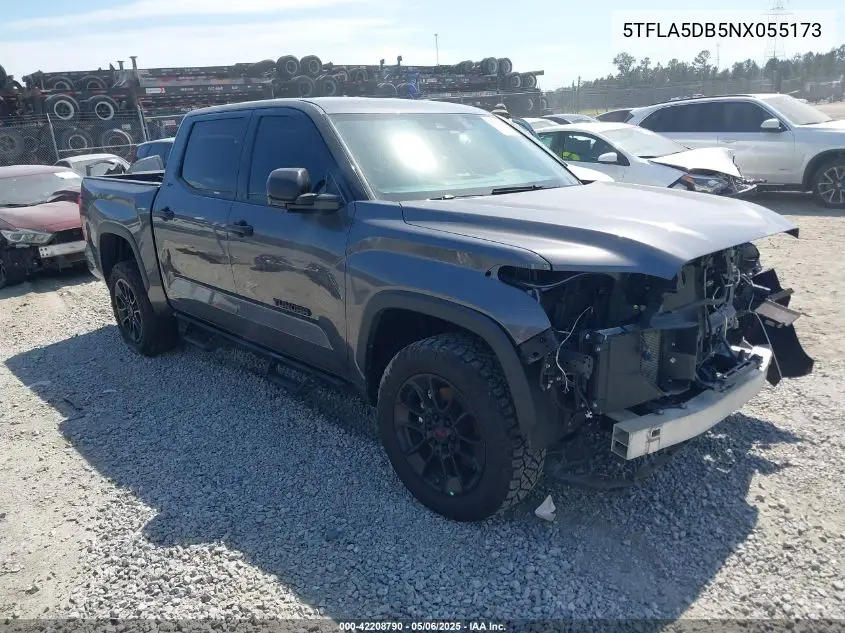 2022 Toyota Tundra Sr5 VIN: 5TFLA5DB5NX055173 Lot: 42208790