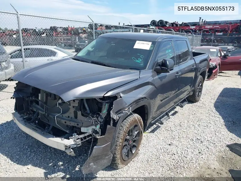 2022 Toyota Tundra Sr5 VIN: 5TFLA5DB5NX055173 Lot: 42208790