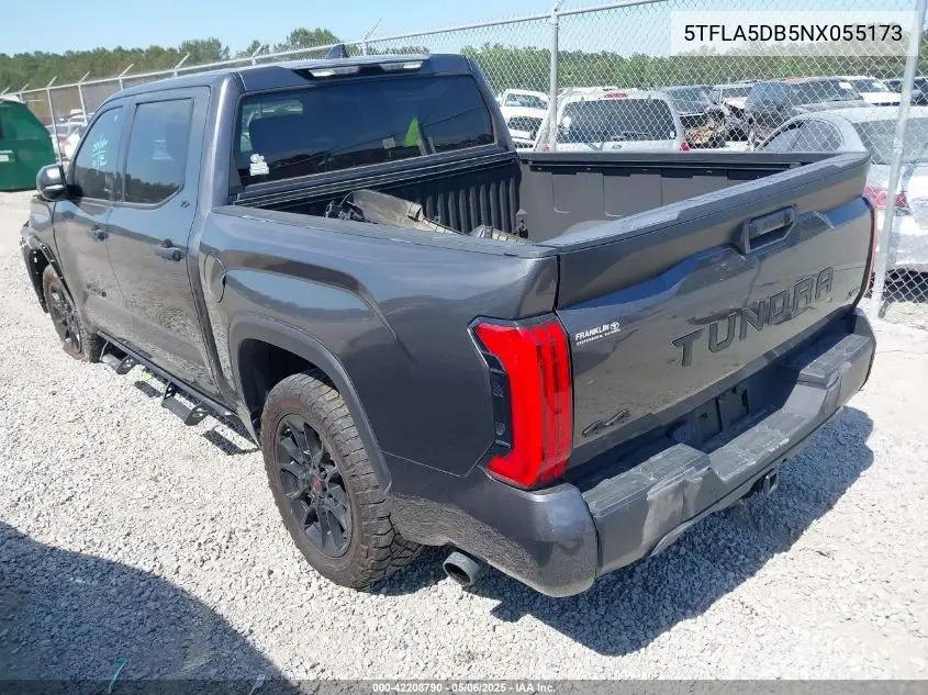 2022 Toyota Tundra Sr5 VIN: 5TFLA5DB5NX055173 Lot: 42208790