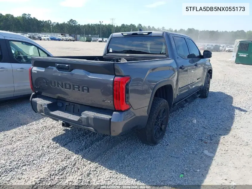 2022 Toyota Tundra Sr5 VIN: 5TFLA5DB5NX055173 Lot: 42208790