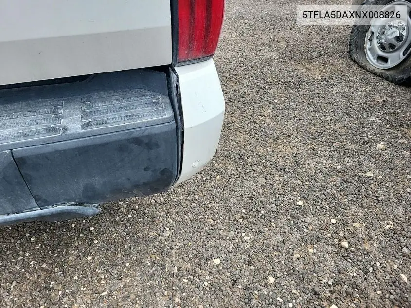 2022 Toyota Tundra Sr5 VIN: 5TFLA5DAXNX008826 Lot: 42233462