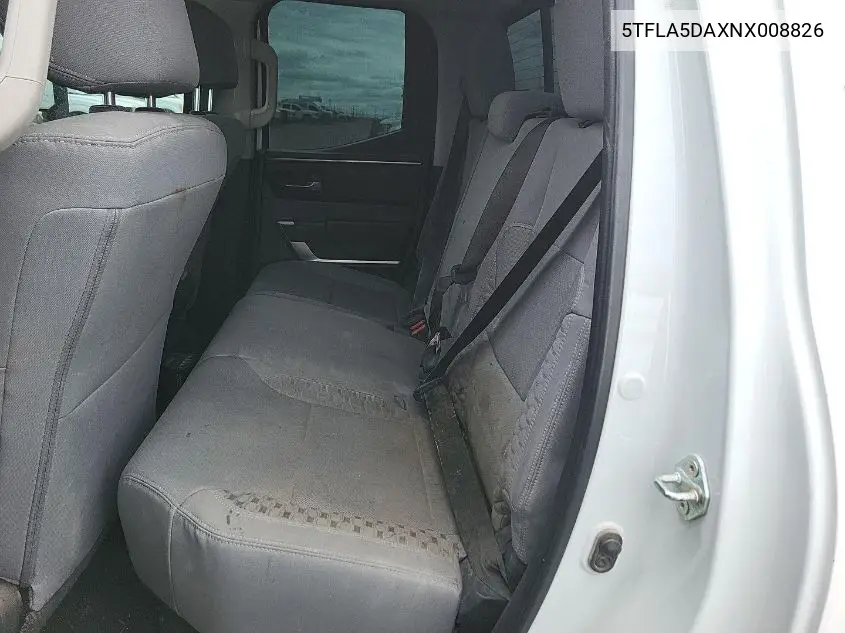 2022 Toyota Tundra Sr5 VIN: 5TFLA5DAXNX008826 Lot: 42233462