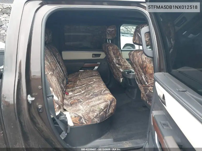 2022 Toyota Tundra 1794 Edition VIN: 5TFMA5DB1NX012518 Lot: 42259407