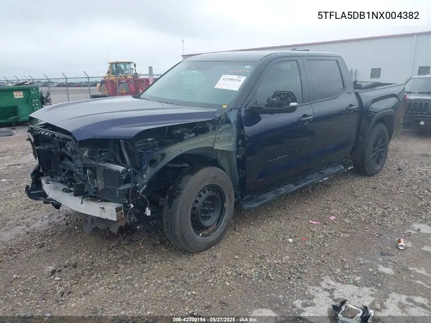 2022 Toyota Tundra Sr5 VIN: 5TFLA5DB1NX004382 Lot: 42300194