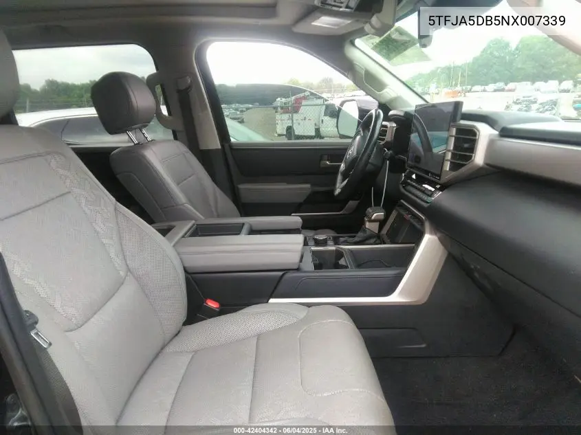 2022 Toyota Tundra Limited VIN: 5TFJA5DB5NX007339 Lot: 42404342