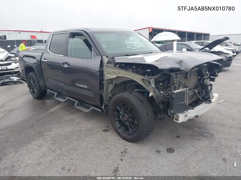 5tfja5ab5nx010780 5TFJA5AB5NX010780 2022 Toyota Tundra Limited