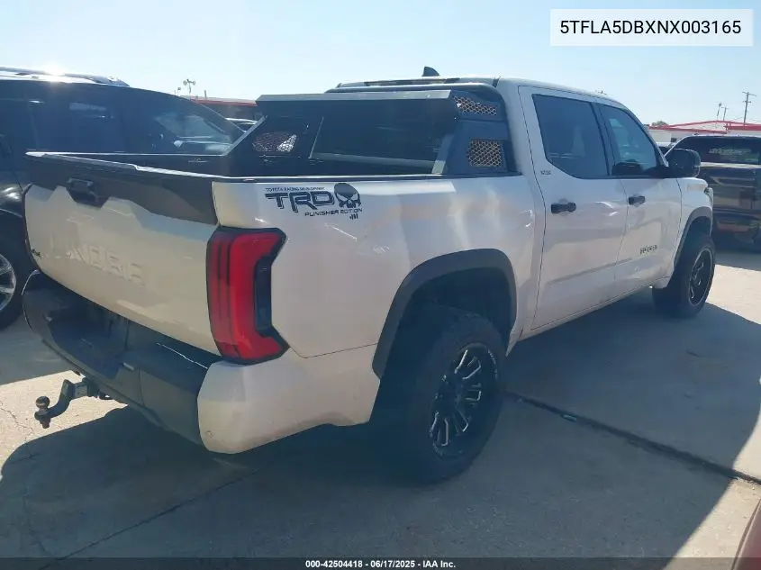 2022 Toyota Tundra Sr5 VIN: 5TFLA5DBXNX003165 Lot: 42504418