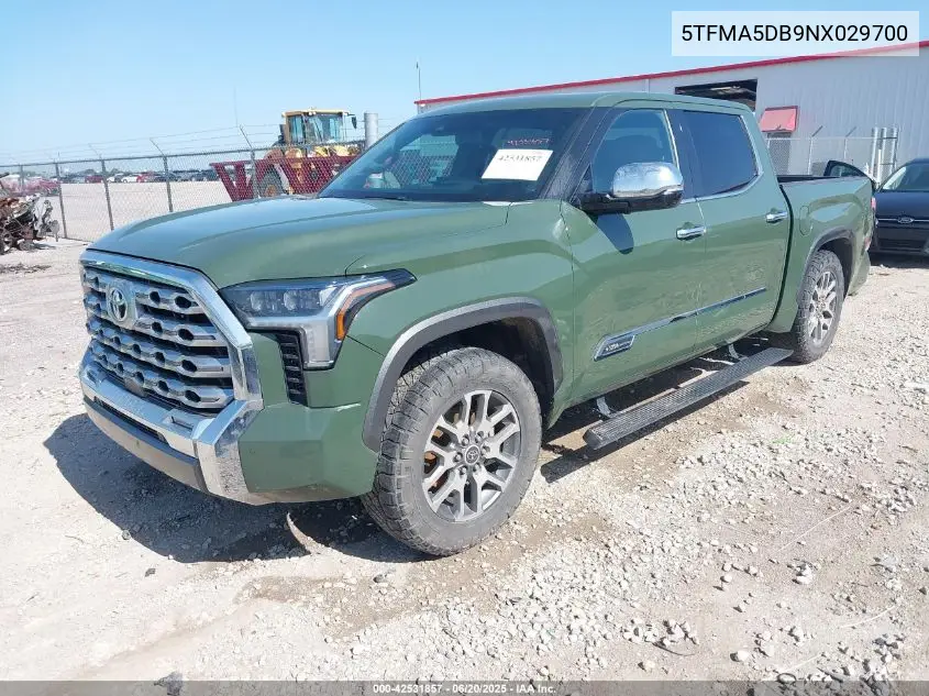 2022 Toyota Tundra 1794 Edition VIN: 5TFMA5DB9NX029700 Lot: 42531857