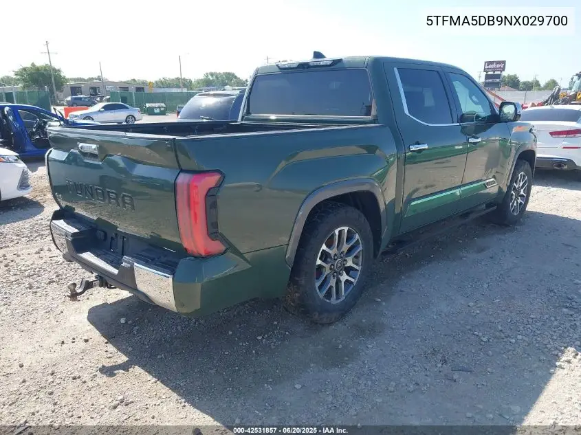 2022 Toyota Tundra 1794 Edition VIN: 5TFMA5DB9NX029700 Lot: 42531857