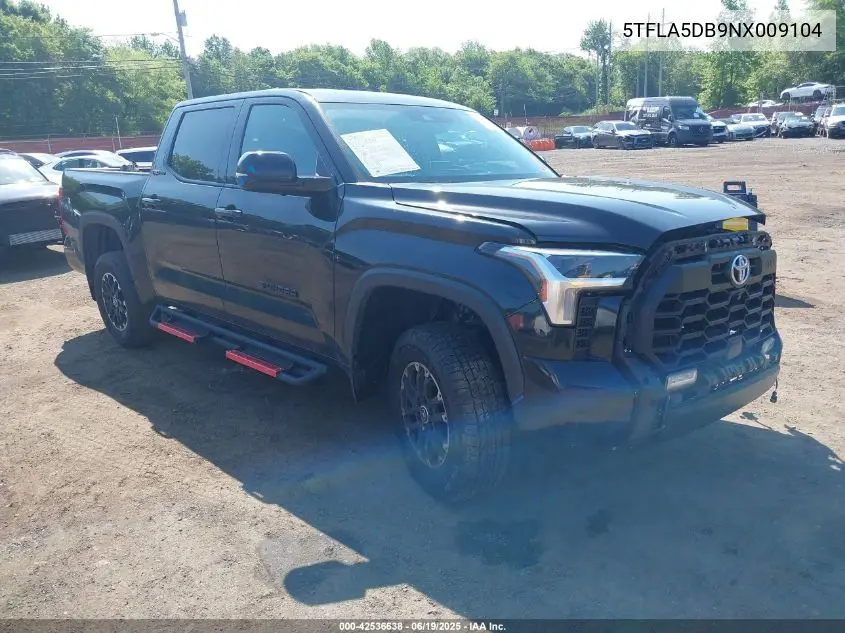 2022 Toyota Tundra Sr5 VIN: 5TFLA5DB9NX009104 Lot: 42536638