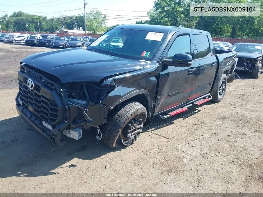 2022 Toyota Tundra Sr5 VIN: 5TFLA5DB9NX009104 Lot: 42536638