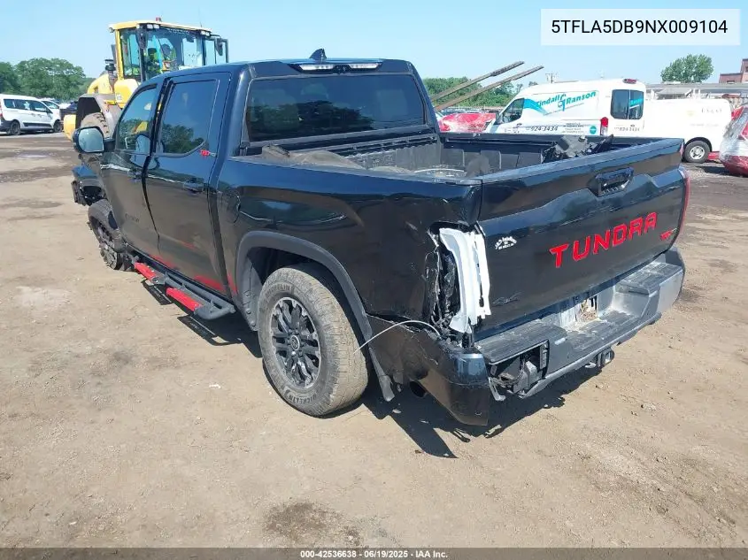 2022 Toyota Tundra Sr5 VIN: 5TFLA5DB9NX009104 Lot: 42536638