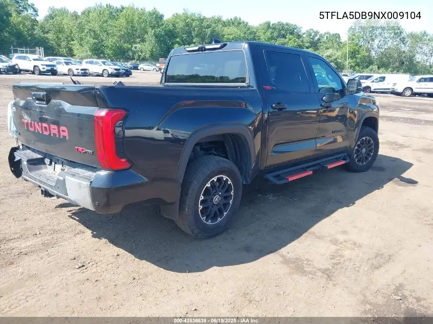 2022 Toyota Tundra Sr5 VIN: 5TFLA5DB9NX009104 Lot: 42536638