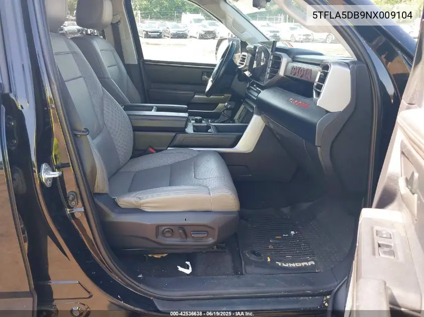 2022 Toyota Tundra Sr5 VIN: 5TFLA5DB9NX009104 Lot: 42536638