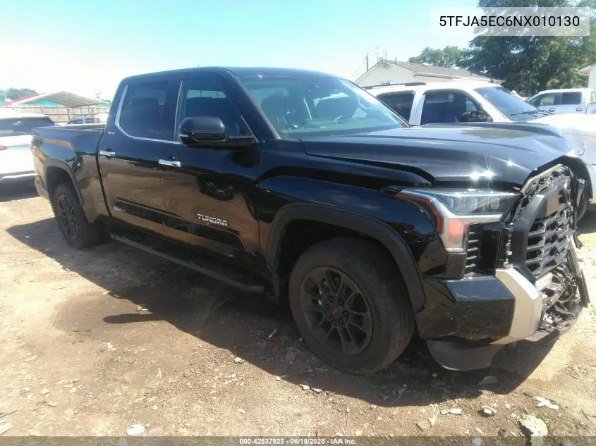 2022 Toyota Tundra Limited VIN: 5TFJA5EC6NX010130 Lot: 42537923