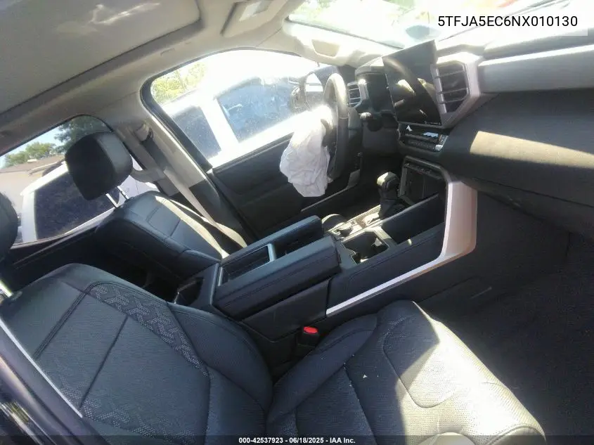 2022 Toyota Tundra Limited VIN: 5TFJA5EC6NX010130 Lot: 42537923