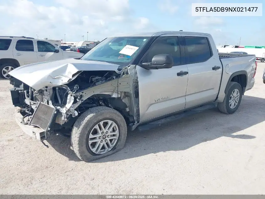 2022 Toyota Tundra Sr5 VIN: 5TFLA5DB9NX021477 Lot: 42549872