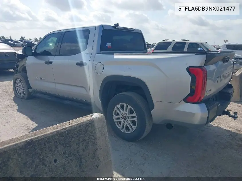 2022 Toyota Tundra Sr5 VIN: 5TFLA5DB9NX021477 Lot: 42549872