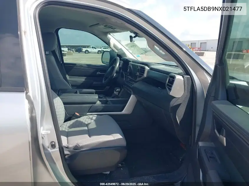 2022 Toyota Tundra Sr5 VIN: 5TFLA5DB9NX021477 Lot: 42549872