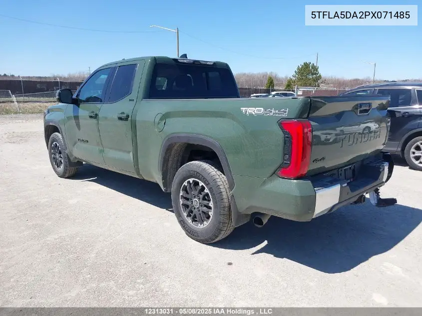 2023 Toyota Tundra Sr VIN: 5TFLA5DA2PX071485 Lot: 12313031