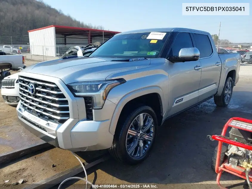 2023 Toyota Tundra Hybrid Capstone VIN: 5TFVC5DB1PX035041 Lot: 41800464