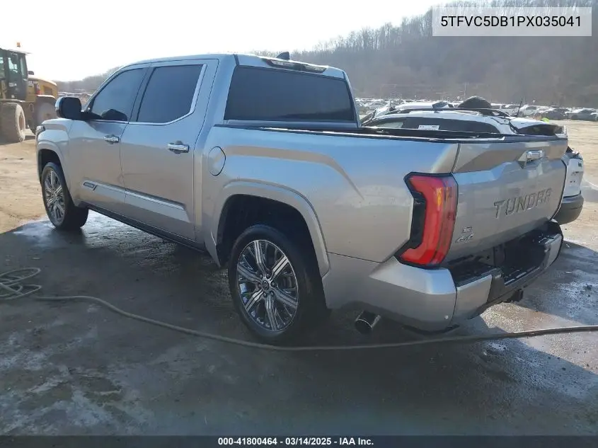 2023 Toyota Tundra Hybrid Capstone VIN: 5TFVC5DB1PX035041 Lot: 41800464