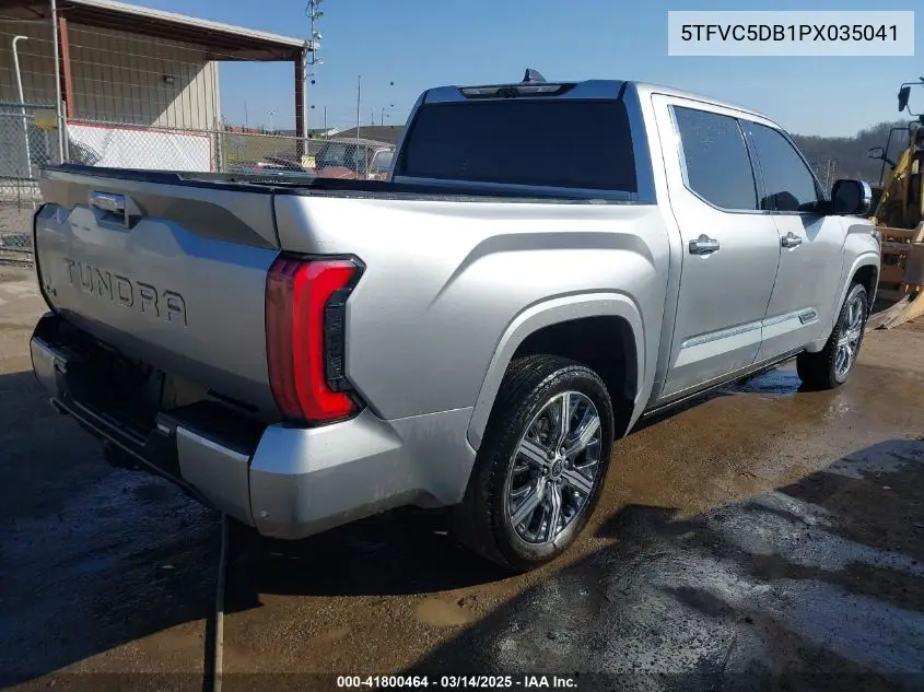 2023 Toyota Tundra Hybrid Capstone VIN: 5TFVC5DB1PX035041 Lot: 41800464