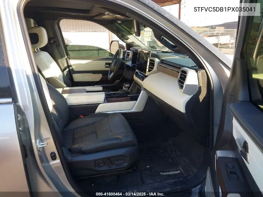 2023 Toyota Tundra Hybrid Capstone VIN: 5TFVC5DB1PX035041 Lot: 41800464