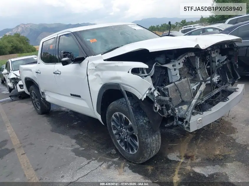 2023 Toyota Tundra Limited VIN: 5TFJA5DB1PX058940 Lot: 42630741