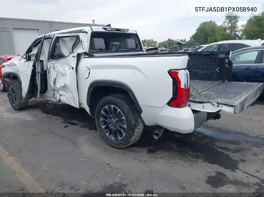 2023 Toyota Tundra Limited VIN: 5TFJA5DB1PX058940 Lot: 42630741