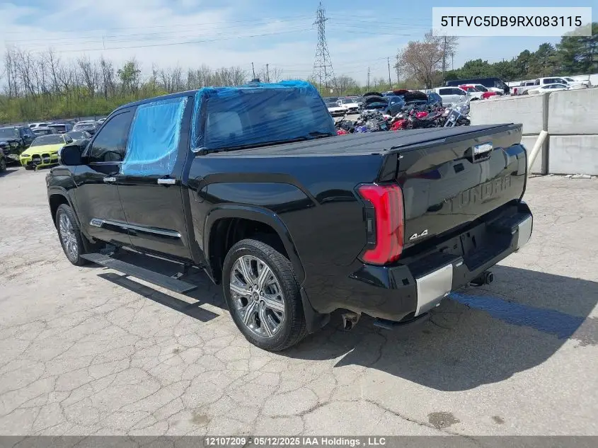 2024 Toyota Tundra Crewmax Capstone VIN: 5TFVC5DB9RX083115 Lot: 12107209