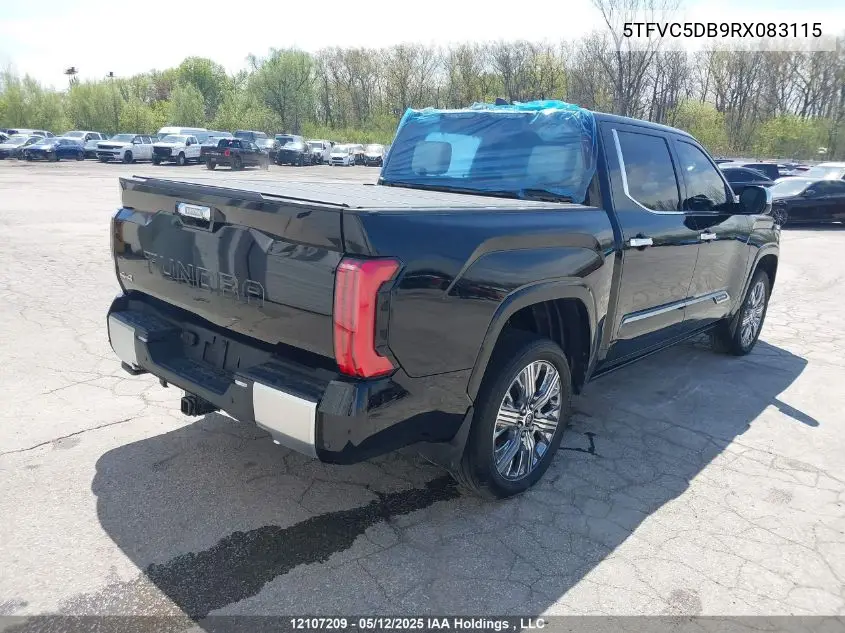 2024 Toyota Tundra Crewmax Capstone VIN: 5TFVC5DB9RX083115 Lot: 12107209