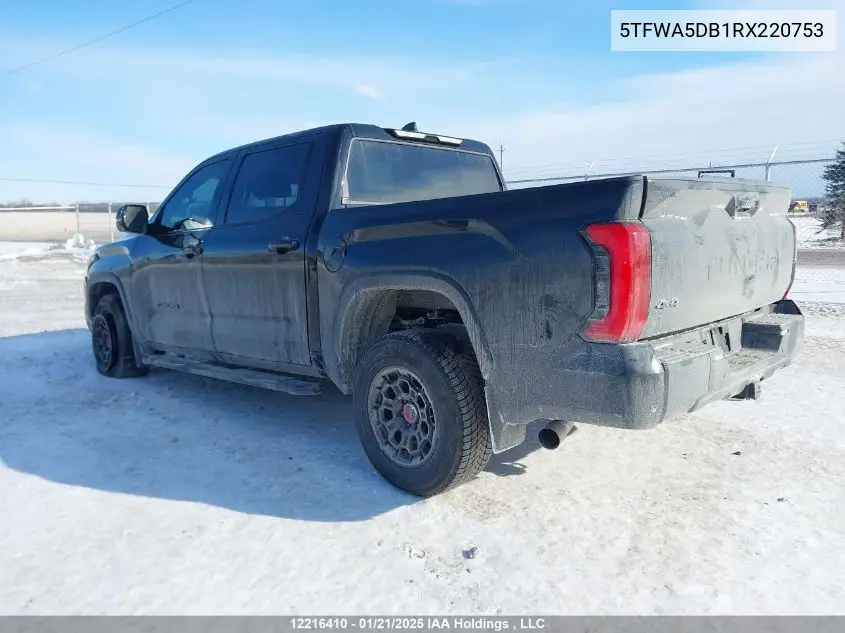 2024 Toyota Tundra Limited VIN: 5TFWA5DB1RX220753 Lot: 12216410