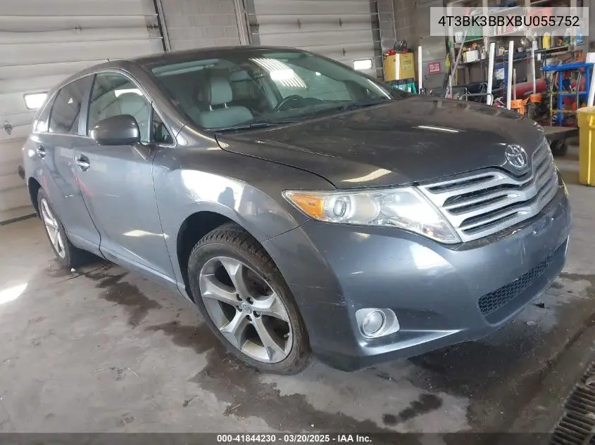 2011 Toyota Venza Base V6 VIN: 4T3BK3BBXBU055752 Lot: 41844230