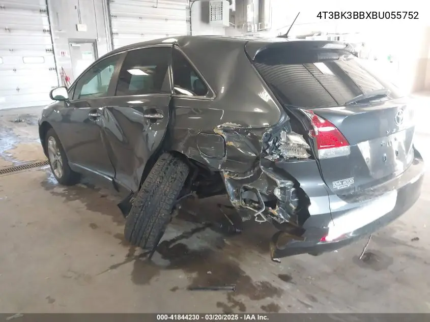 2011 Toyota Venza Base V6 VIN: 4T3BK3BBXBU055752 Lot: 41844230