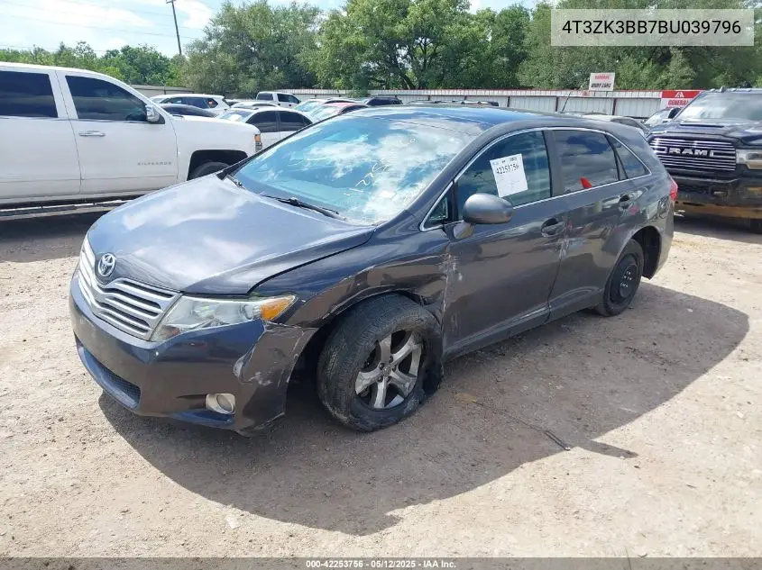 2011 Toyota Venza Base V6 VIN: 4T3ZK3BB7BU039796 Lot: 42253756