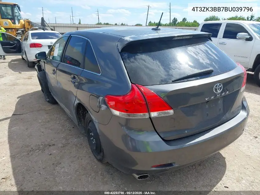 2011 Toyota Venza Base V6 VIN: 4T3ZK3BB7BU039796 Lot: 42253756