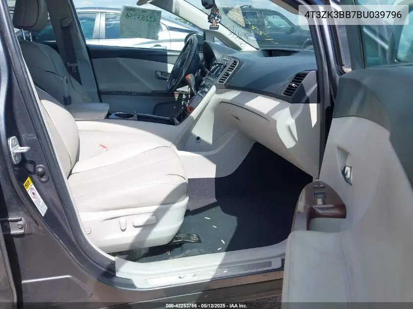 2011 Toyota Venza Base V6 VIN: 4T3ZK3BB7BU039796 Lot: 42253756