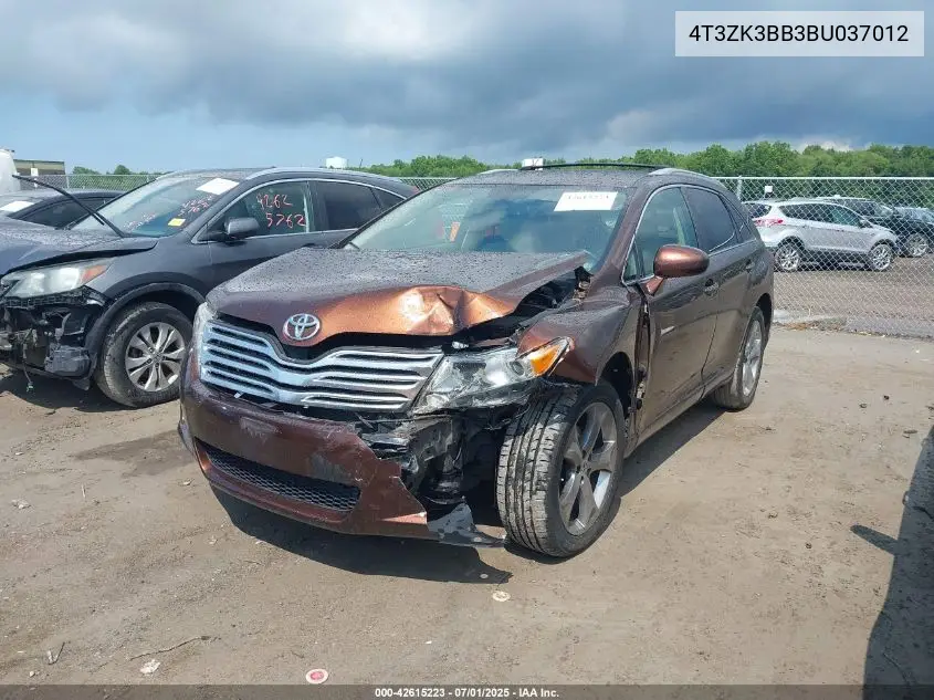 2011 Toyota Venza Base V6 VIN: 4T3ZK3BB3BU037012 Lot: 42615223