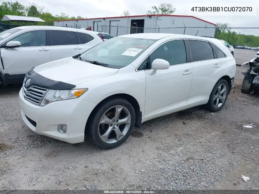 2012 Toyota Venza Base V6 VIN: 4T3BK3BB1CU072070 Lot: 42234826