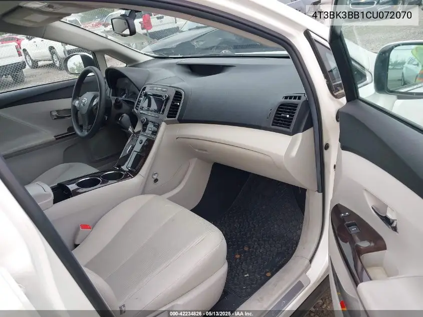 2012 Toyota Venza Base V6 VIN: 4T3BK3BB1CU072070 Lot: 42234826