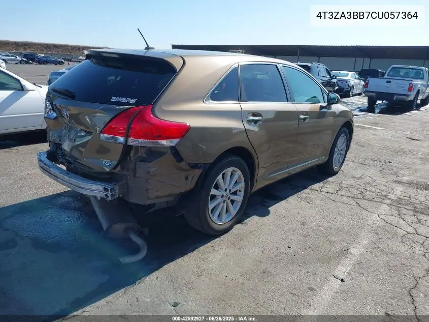 2012 Toyota Venza Xle VIN: 4T3ZA3BB7CU057364 Lot: 42592927