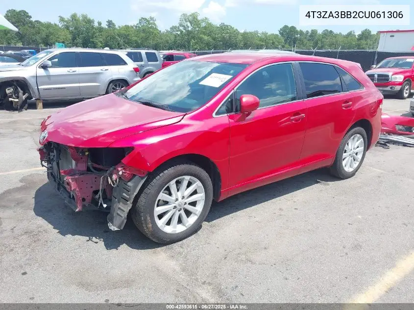 2012 Toyota Venza Le VIN: 4T3ZA3BB2CU061306 Lot: 42593615