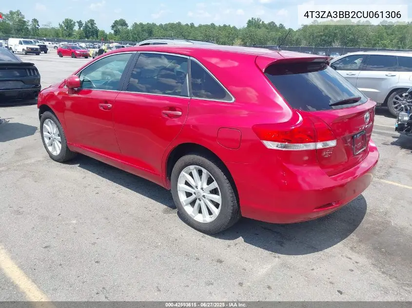 2012 Toyota Venza Le VIN: 4T3ZA3BB2CU061306 Lot: 42593615