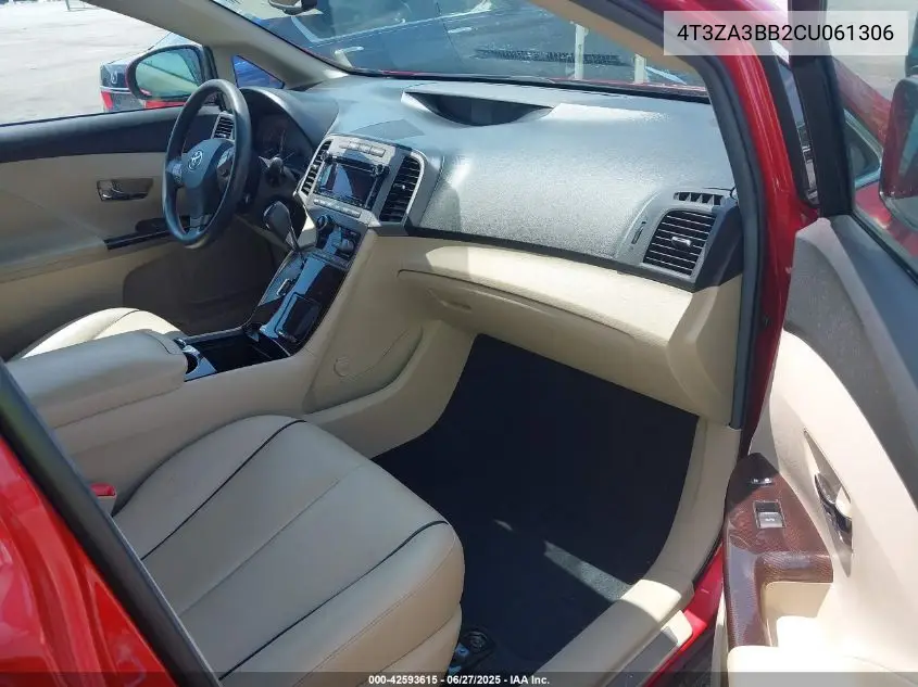 2012 Toyota Venza Le VIN: 4T3ZA3BB2CU061306 Lot: 42593615