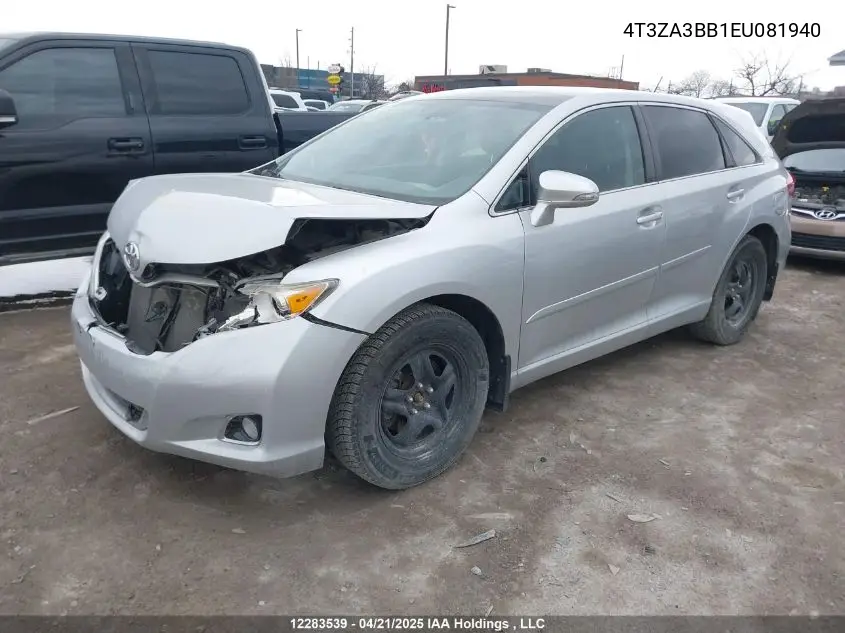 2014 Toyota Venza VIN: 4T3ZA3BB1EU081940 Lot: 12283539